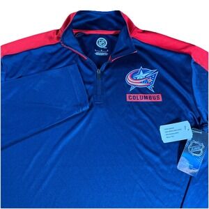Columbus Blue Jackets 1/4 Zip Men's L NWT Lightweight Pullover NHL Hockey Blue